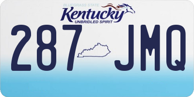 KY license plate 287JMQ