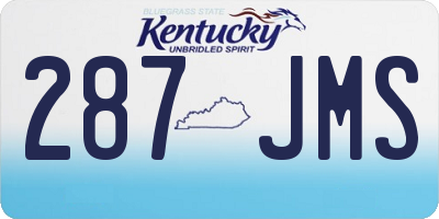 KY license plate 287JMS
