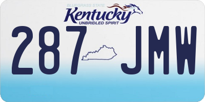 KY license plate 287JMW