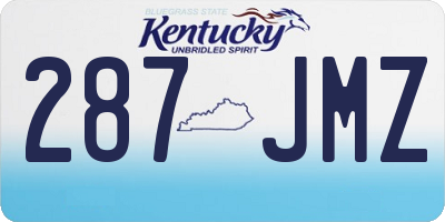 KY license plate 287JMZ