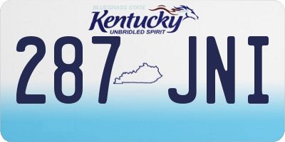 KY license plate 287JNI