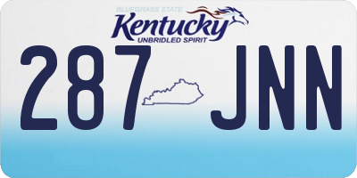 KY license plate 287JNN