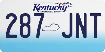KY license plate 287JNT