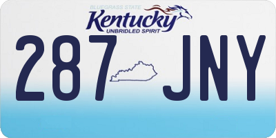 KY license plate 287JNY