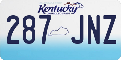 KY license plate 287JNZ