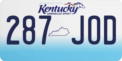 KY license plate 287JOD