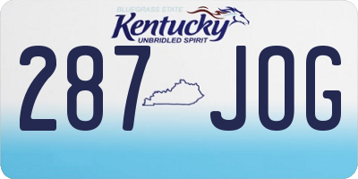 KY license plate 287JOG