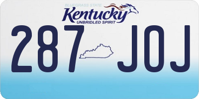 KY license plate 287JOJ