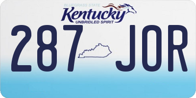 KY license plate 287JOR