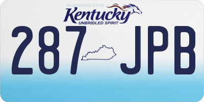 KY license plate 287JPB