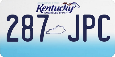 KY license plate 287JPC