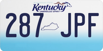 KY license plate 287JPF