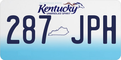 KY license plate 287JPH
