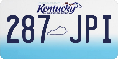 KY license plate 287JPI