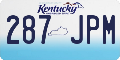 KY license plate 287JPM