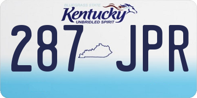 KY license plate 287JPR