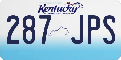 KY license plate 287JPS