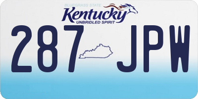KY license plate 287JPW