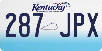 KY license plate 287JPX