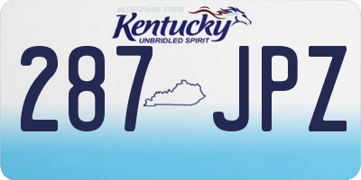 KY license plate 287JPZ