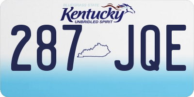 KY license plate 287JQE