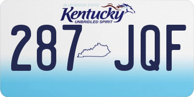 KY license plate 287JQF