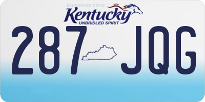 KY license plate 287JQG