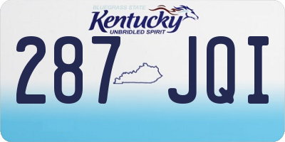 KY license plate 287JQI