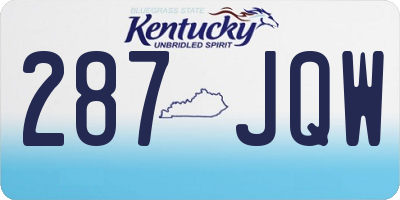 KY license plate 287JQW