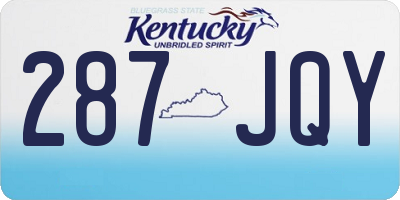KY license plate 287JQY
