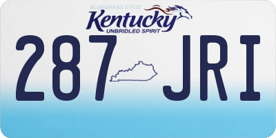 KY license plate 287JRI