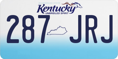 KY license plate 287JRJ