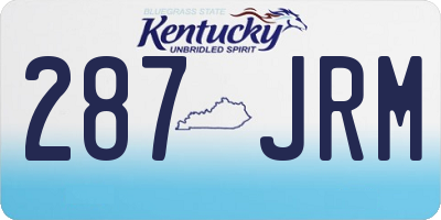 KY license plate 287JRM