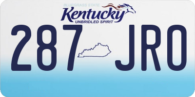 KY license plate 287JRO