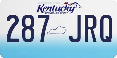 KY license plate 287JRQ