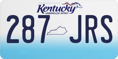 KY license plate 287JRS