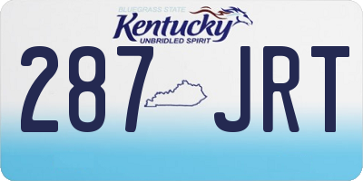 KY license plate 287JRT