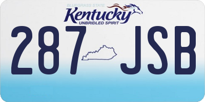 KY license plate 287JSB