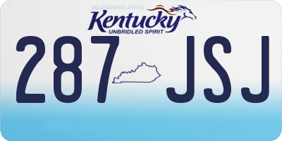 KY license plate 287JSJ