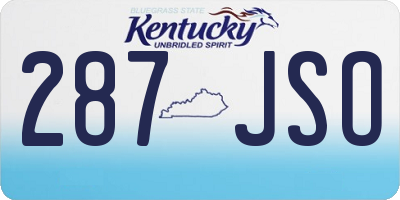 KY license plate 287JSO