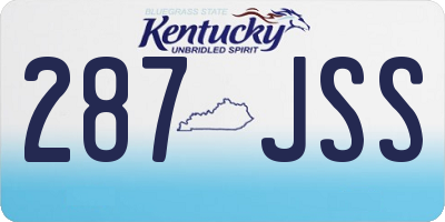 KY license plate 287JSS