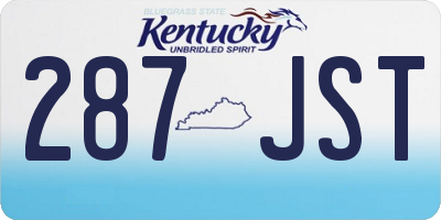 KY license plate 287JST