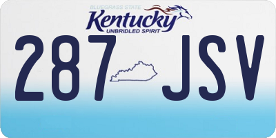 KY license plate 287JSV