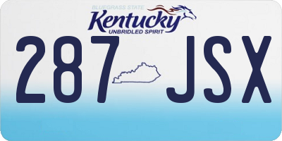 KY license plate 287JSX