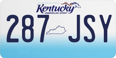 KY license plate 287JSY