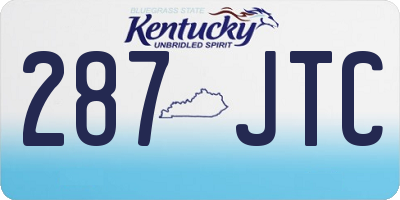 KY license plate 287JTC