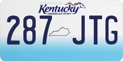 KY license plate 287JTG