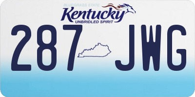 KY license plate 287JWG
