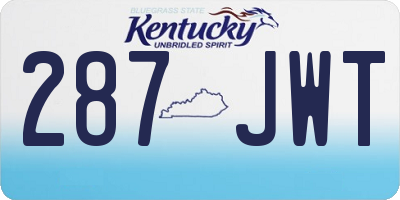 KY license plate 287JWT
