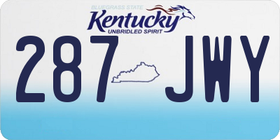 KY license plate 287JWY